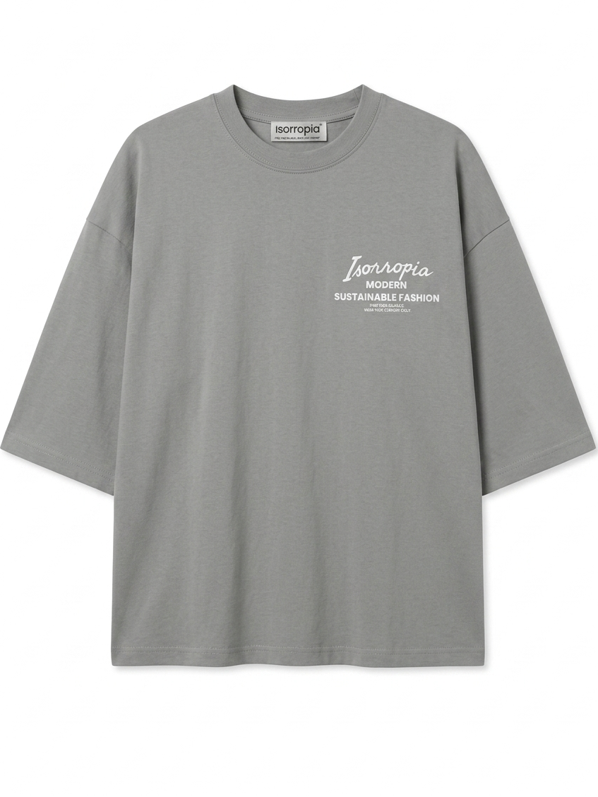 Oversized Grey Branded Tee