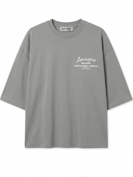 Oversized Grey Branded Tee
